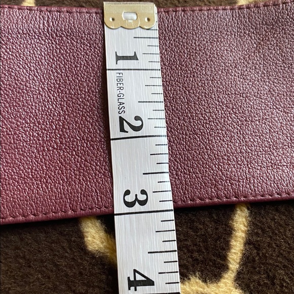 Newport News Dark Wine Leather and Suede Back Sash Belt - Picture 7 of 7